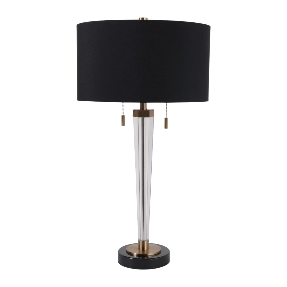 28" Surry Crystal Table Lamp - Clear / Black