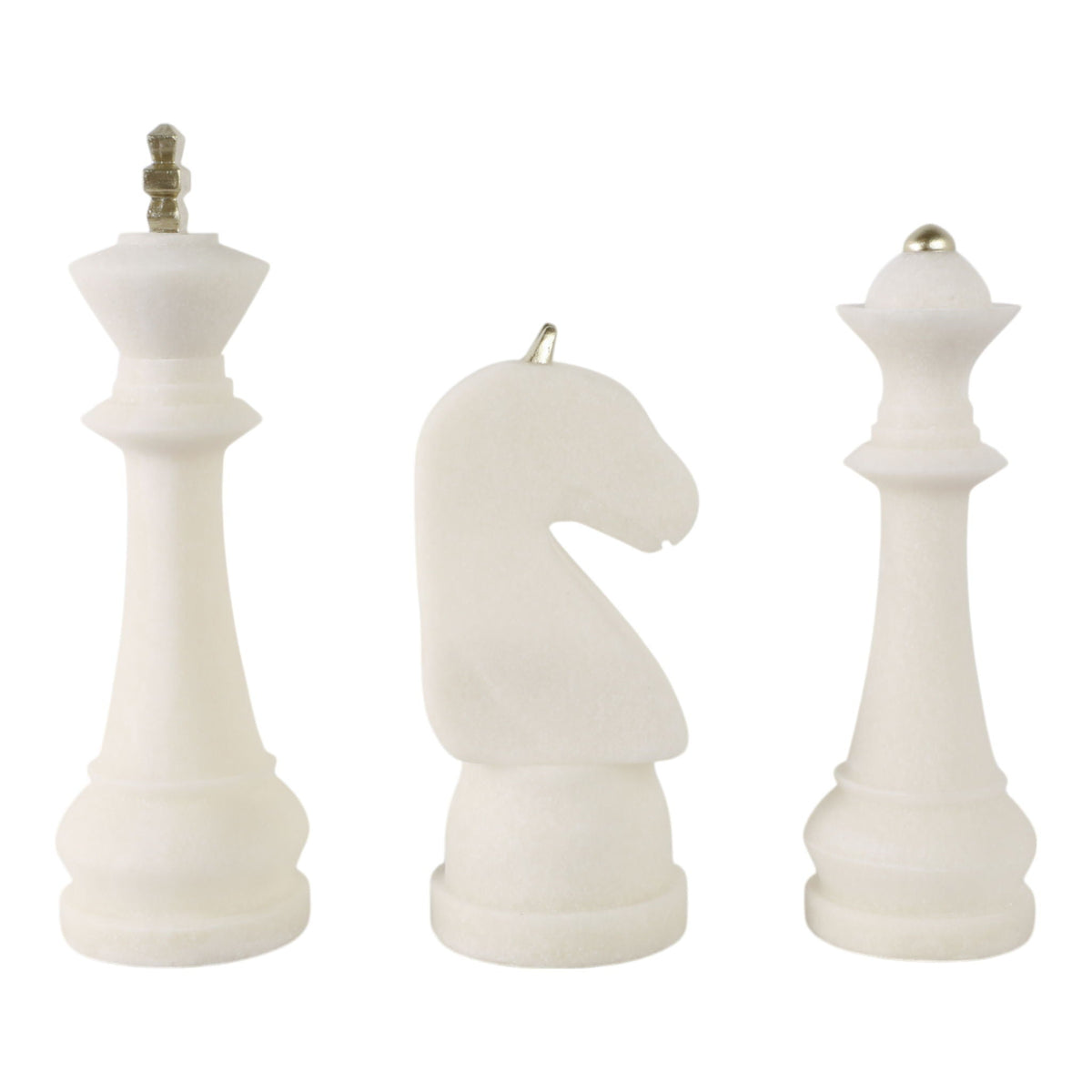 12" / 14" / 16" Afton Quartz Resin Chess Pieces (Set of 3) - White