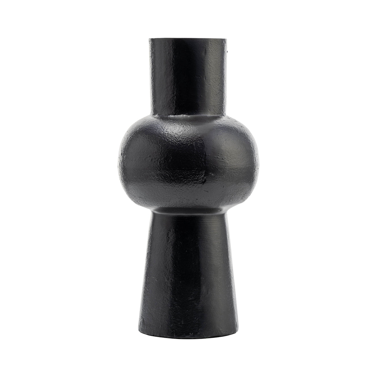 Metal 12" Mid Ellipsoid Vase - Black