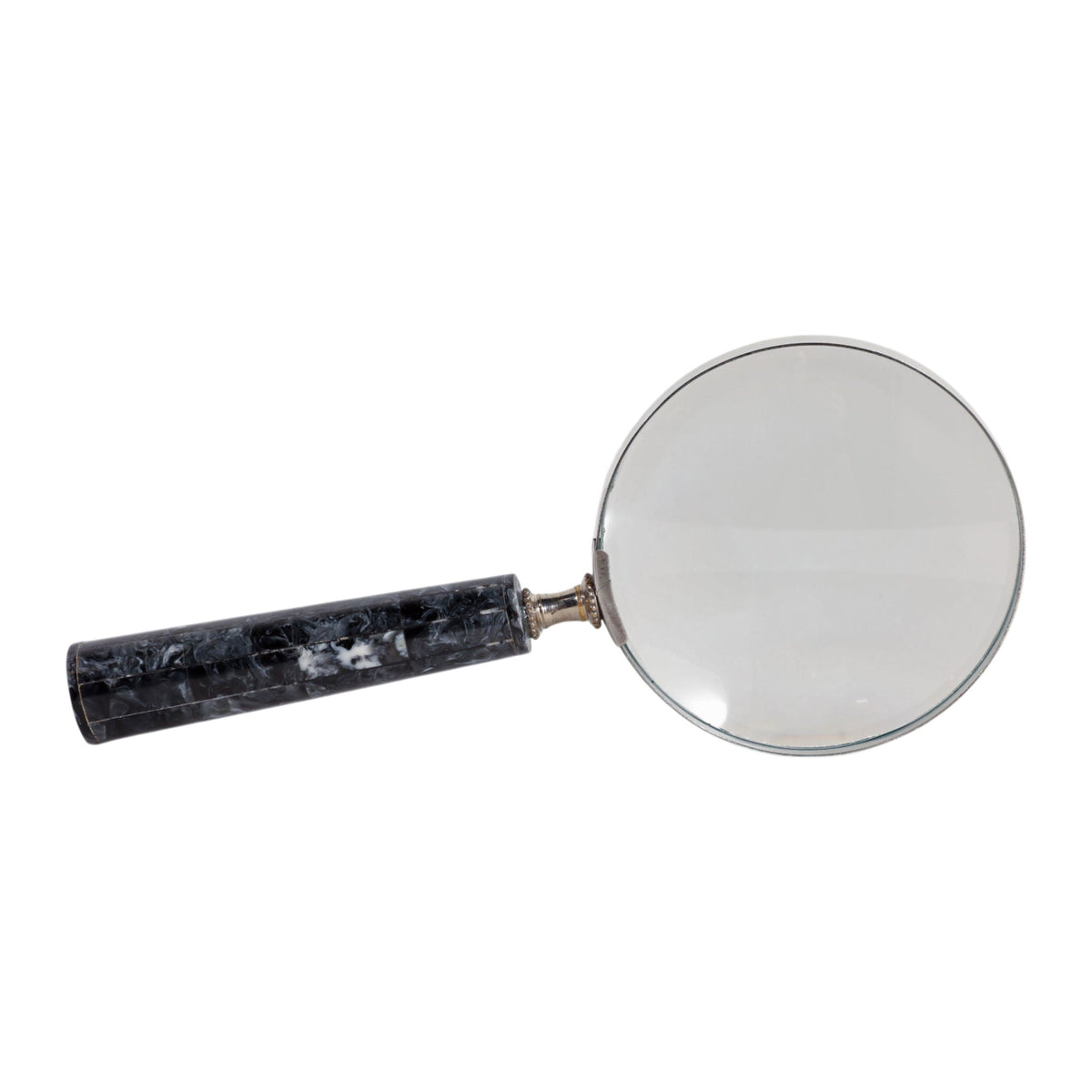 9" x 4" Marbled Handle Magnifying Glass - Black / White