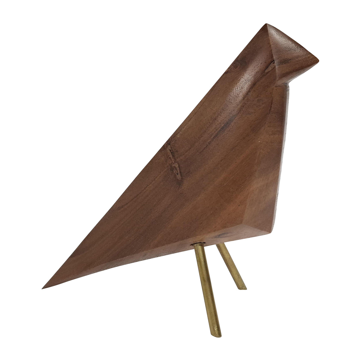 Wood 7" Standing Bird - Brown