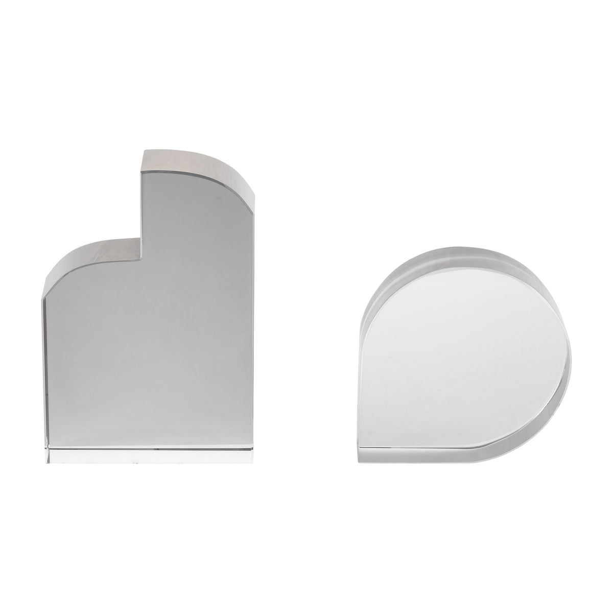 Glass Contemporary Bookends 6" (Set of 2) - Smoke