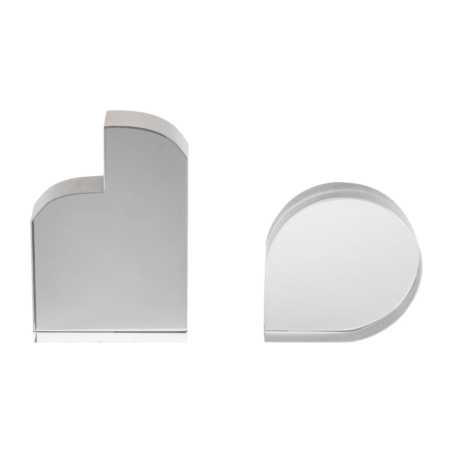 Glass Contemporary Bookends 6" (Set of 2) - Smoke