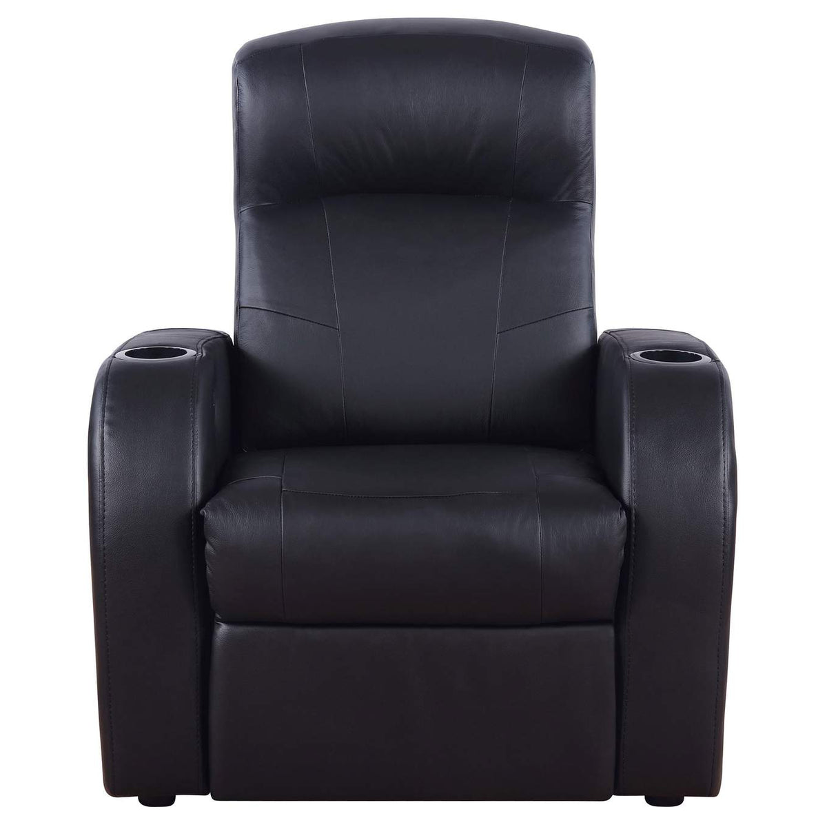 600001 Cyrus Upholstered Track Arm Recliner Black