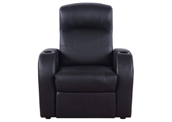 600001 Cyrus Upholstered Track Arm Recliner Black