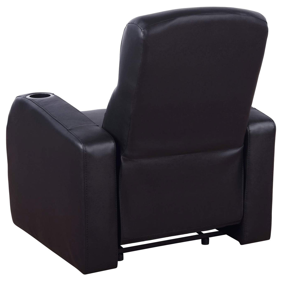 600001 Cyrus Upholstered Track Arm Recliner Black