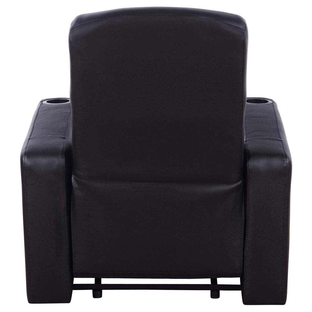 600001 Cyrus Upholstered Track Arm Recliner Black