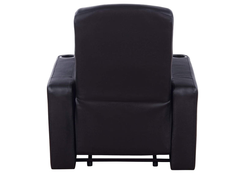 600001 Cyrus Upholstered Track Arm Recliner Black