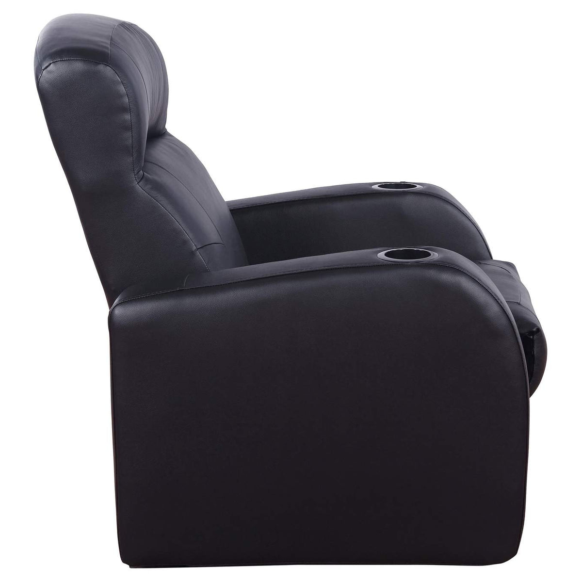 600001 Cyrus Upholstered Track Arm Recliner Black