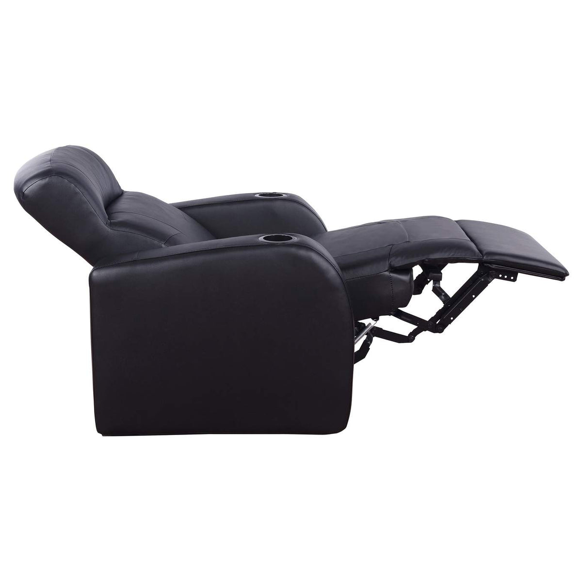 600001 Cyrus Upholstered Track Arm Recliner Black