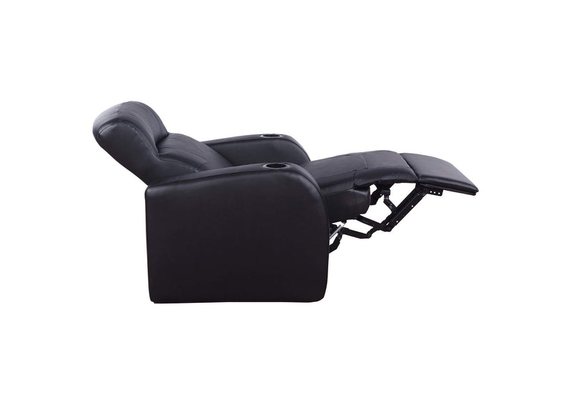 600001 Cyrus Upholstered Track Arm Recliner Black