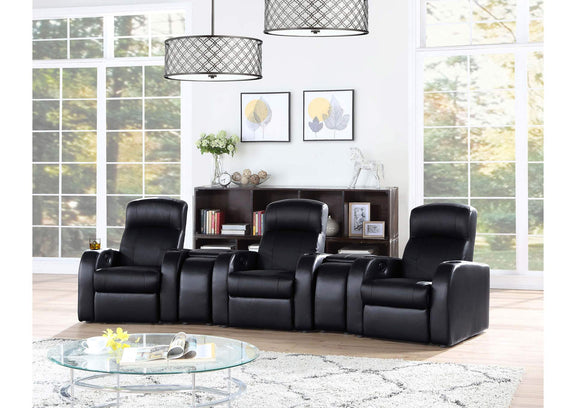 600001 Cyrus Upholstered Track Arm Recliner Black