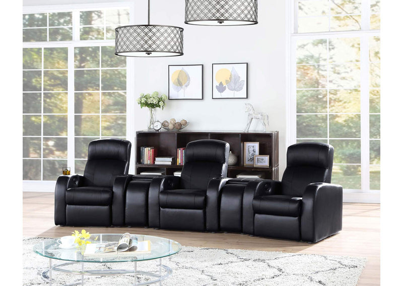 600001 Cyrus Upholstered Track Arm Recliner Black