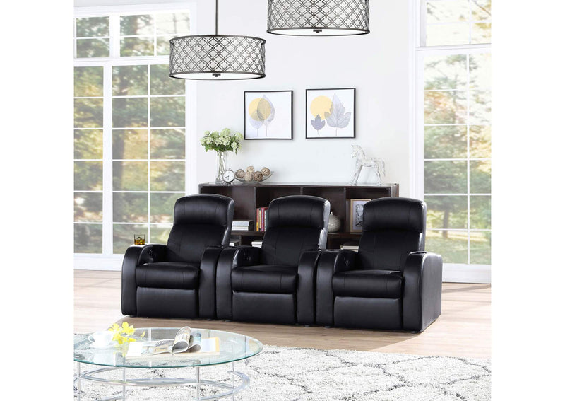600001 Cyrus Upholstered Track Arm Recliner Black