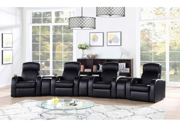 600001 Cyrus Upholstered Track Arm Recliner Black