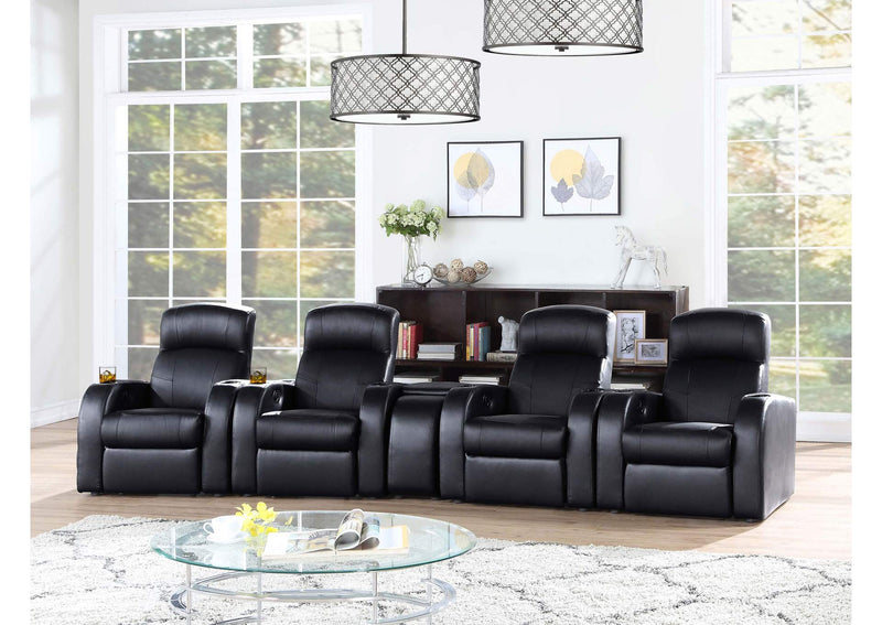 600001 Cyrus Upholstered Track Arm Recliner Black