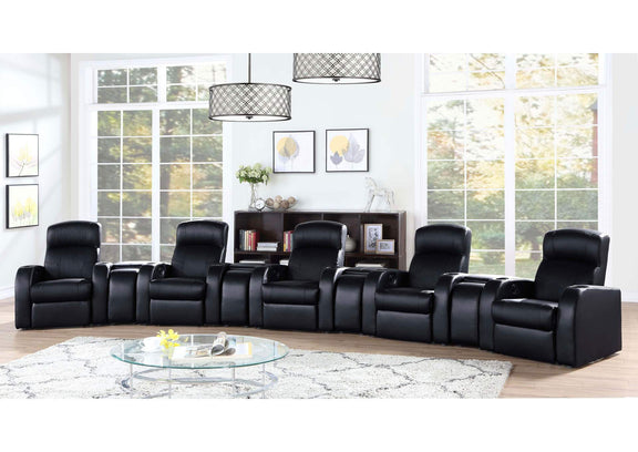 600001 Cyrus Upholstered Track Arm Recliner Black
