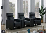 600181-S3A Toohey Upholstered Tufted Recliner Living Room Set Black