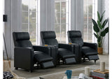 600181-S3A Toohey Upholstered Tufted Recliner Living Room Set Black