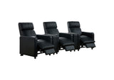 600181-S3A Toohey Upholstered Tufted Recliner Living Room Set Black