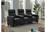 600181-S3B Toohey Upholstered Tufted Recliner Living Room Set Black