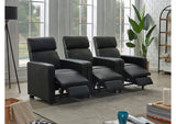 600181-S3B Toohey Upholstered Tufted Recliner Living Room Set Black