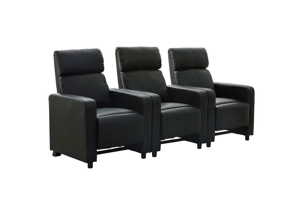 Toohey Upholstered Tufted Recliner Living Room Set Black