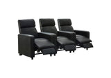 600181-S3B Toohey Upholstered Tufted Recliner Living Room Set Black