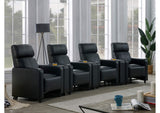 600181-S4A Toohey Upholstered Tufted Recliner Living Room Set Black