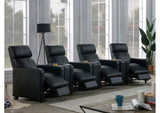 600181-S4A Toohey Upholstered Tufted Recliner Living Room Set Black