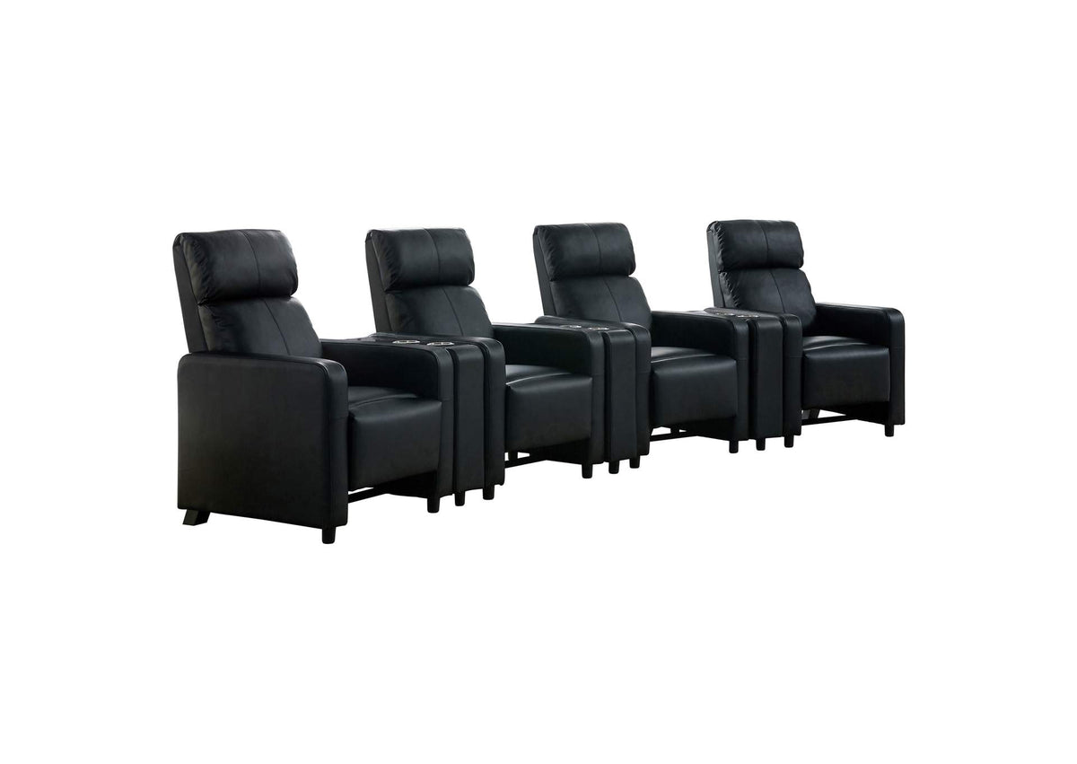Toohey Upholstered Tufted Recliner Living Room Set Black