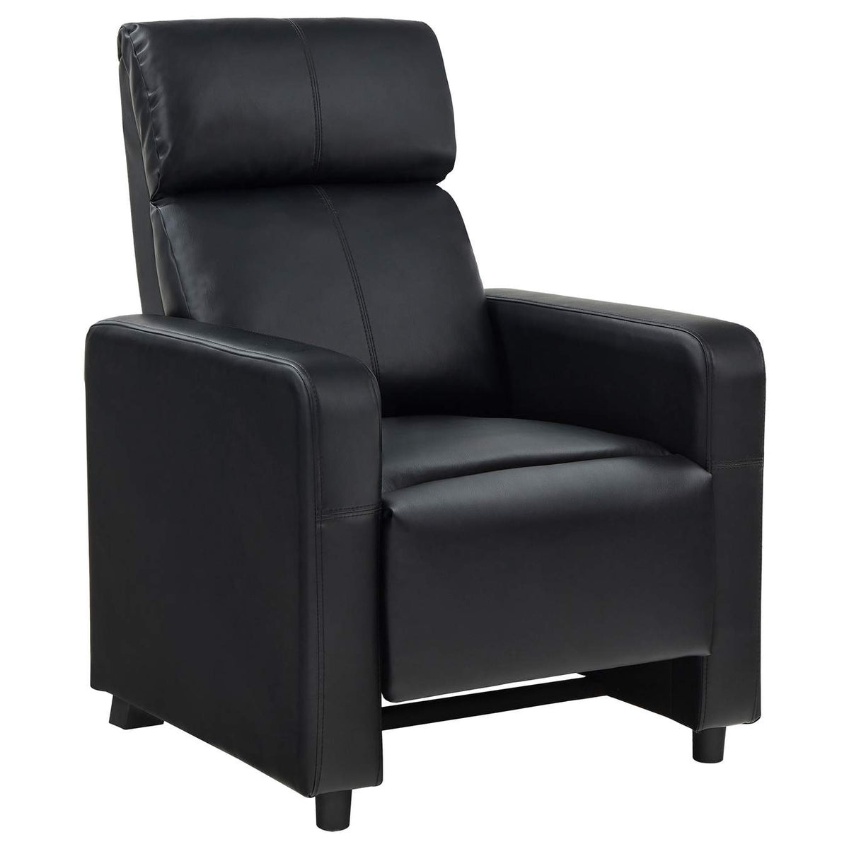 600181-S4B Toohey Upholstered Tufted Recliner Living Room Set Black