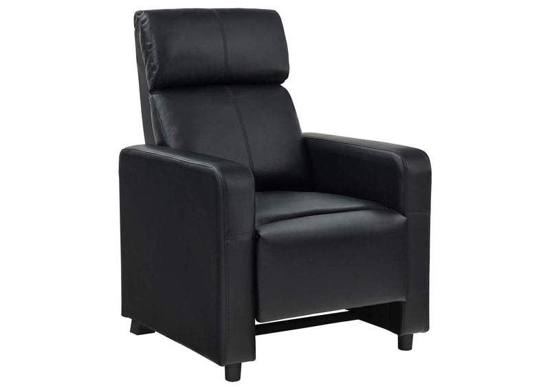 600181-S4B Toohey Upholstered Tufted Recliner Living Room Set Black