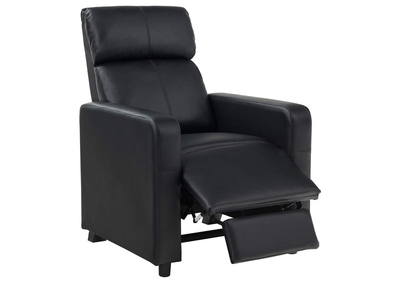 600181-S4B Toohey Upholstered Tufted Recliner Living Room Set Black