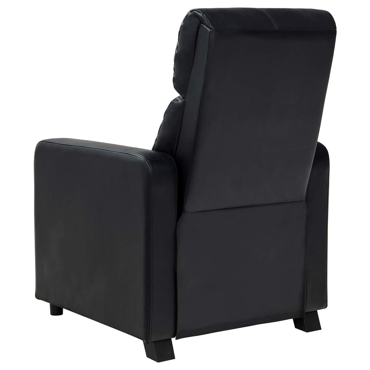 600181-S4B Toohey Upholstered Tufted Recliner Living Room Set Black