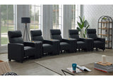 600181-S5A Toohey Upholstered Tufted Recliner Living Room Set Black