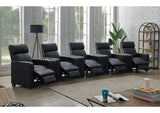 600181-S5A Toohey Upholstered Tufted Recliner Living Room Set Black