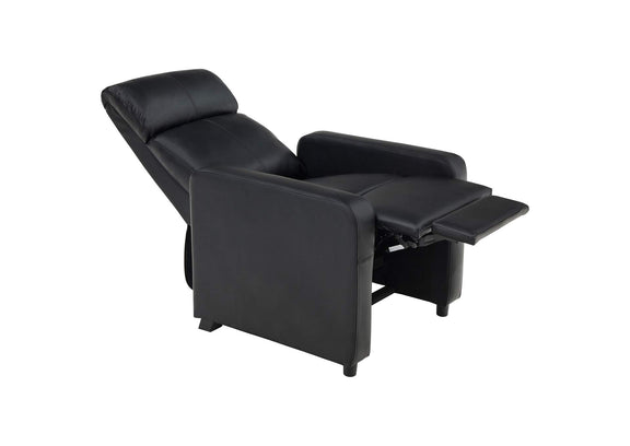 600181 Toohey Upholstered Home Theater Push Back Recliner Black