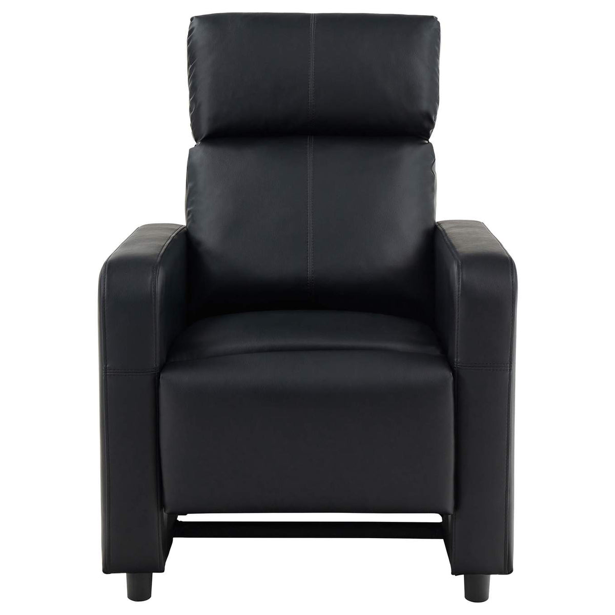 600181 Toohey Upholstered Home Theater Push Back Recliner Black