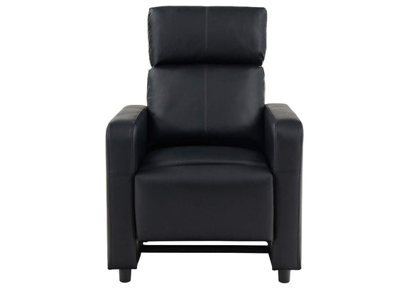 600181 Toohey Upholstered Home Theater Push Back Recliner Black