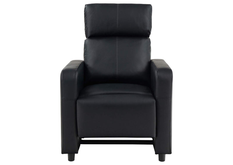 600181 Toohey Upholstered Home Theater Push Back Recliner Black