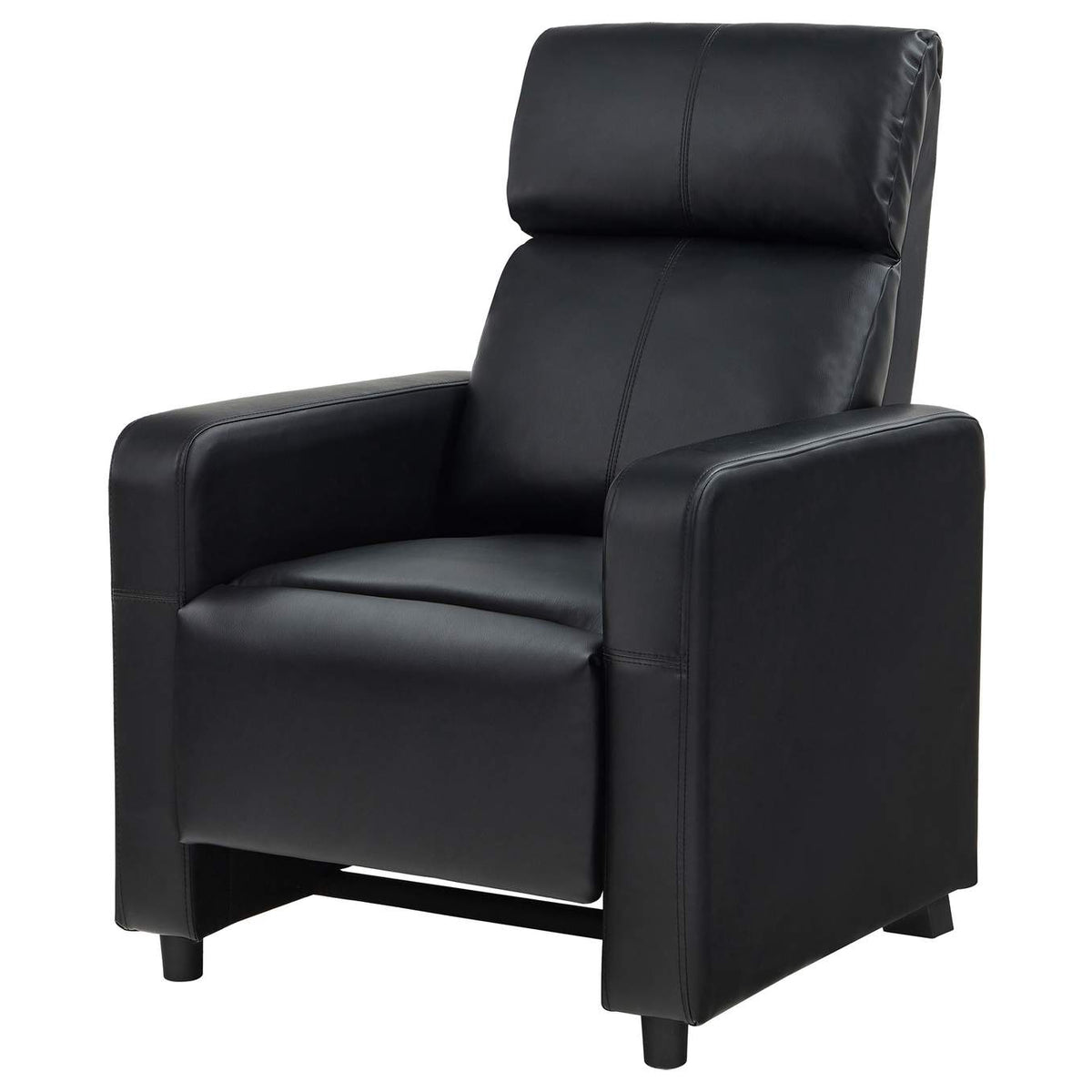 600181 Toohey Upholstered Home Theater Push Back Recliner Black