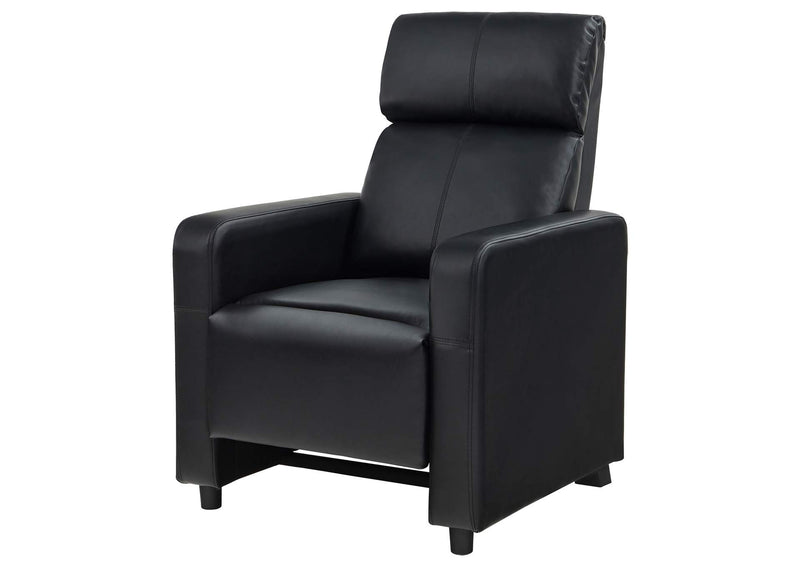 600181 Toohey Upholstered Home Theater Push Back Recliner Black