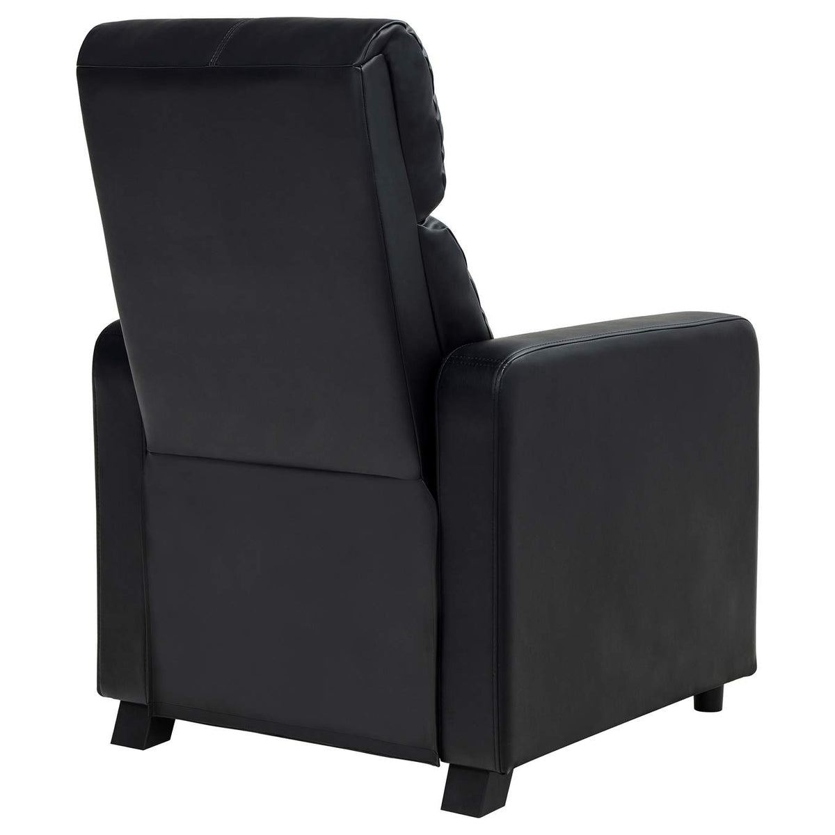600181 Toohey Upholstered Home Theater Push Back Recliner Black