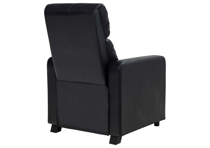 600181 Toohey Upholstered Home Theater Push Back Recliner Black