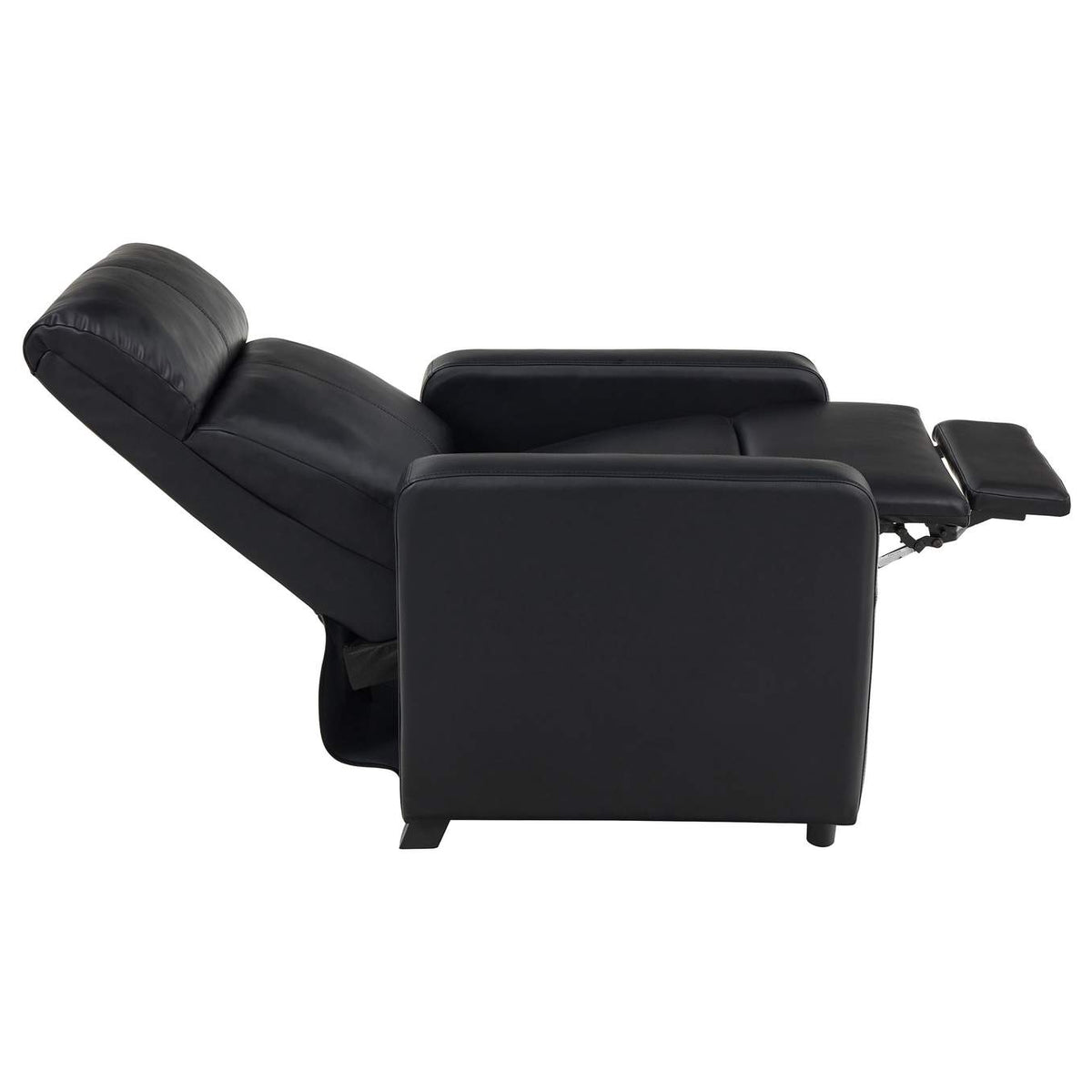 600181 Toohey Upholstered Home Theater Push Back Recliner Black
