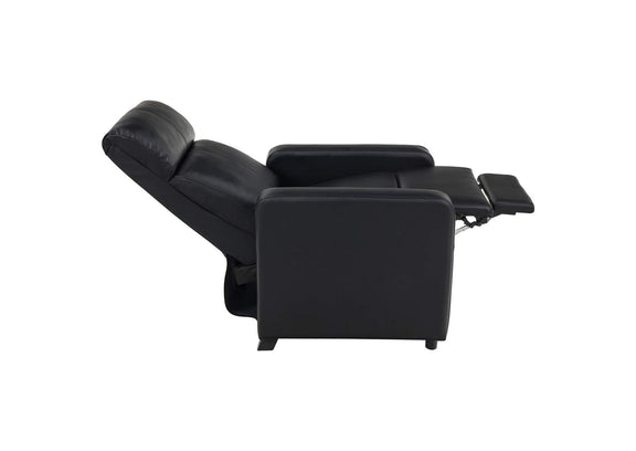 600181 Toohey Upholstered Home Theater Push Back Recliner Black