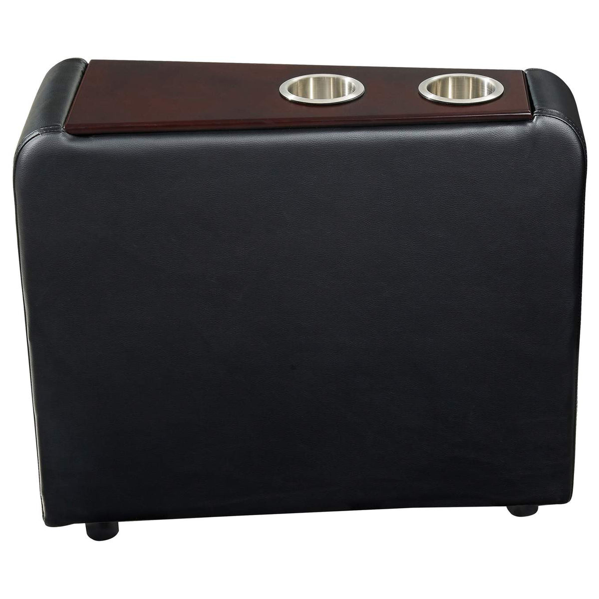 600182 Toohey Upholstered Home Theater Storage Wedge Console Black