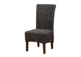 3F4166 Meadow Wicker Dining Chair In Brick Brown