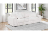 600535P Jacana Corduroy Upholstered Dual Power Chaise Sofa Ivory